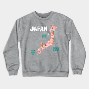 Japan Illustrated Map Crewneck Sweatshirt